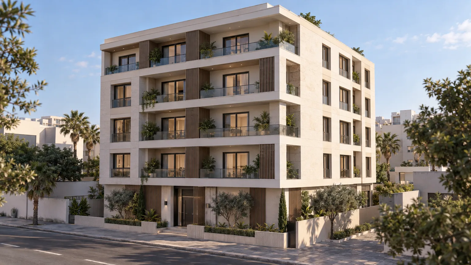 Visualisation conceptuelle indicative d'un projet villas / résidentiel individuel en R+4 à Maârif